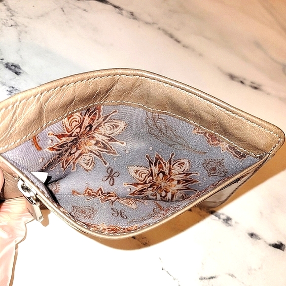 HOBO 'Euro Slide' Grey/Taupe Card Holder/Wallet With Iconic Wanderlust Lining - Picture 2 of 5